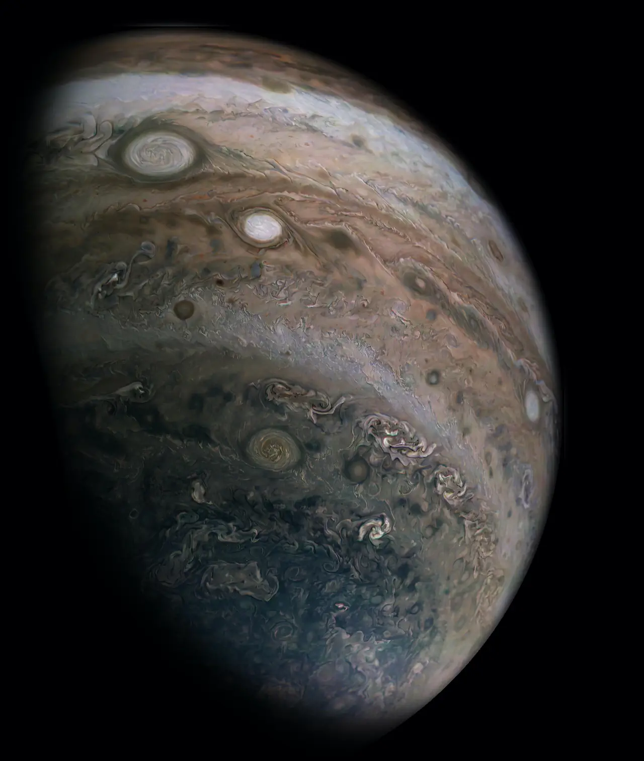 Jupiter's southern hemisphere, current slide of the demo player